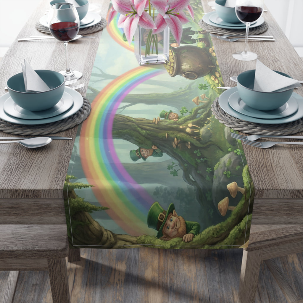 Leprechaun Pot of Gold Table Runner | St. Patrick's Day Rainbow Decor