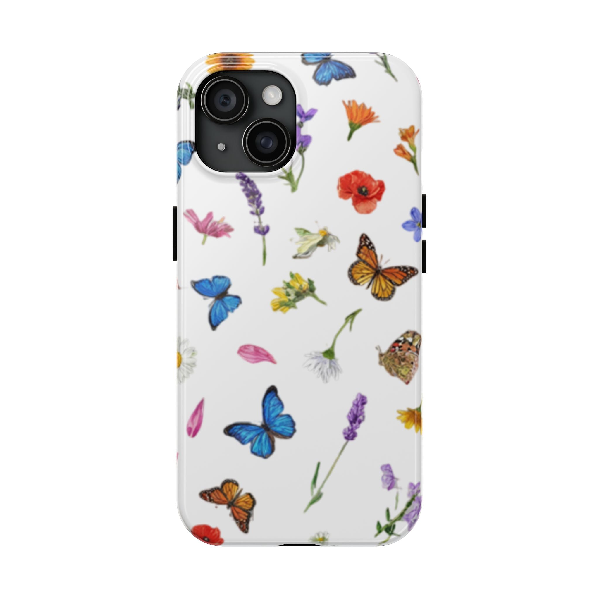 Butterfly Meadow Tough Phone Case / Floral Protective Phone Cover