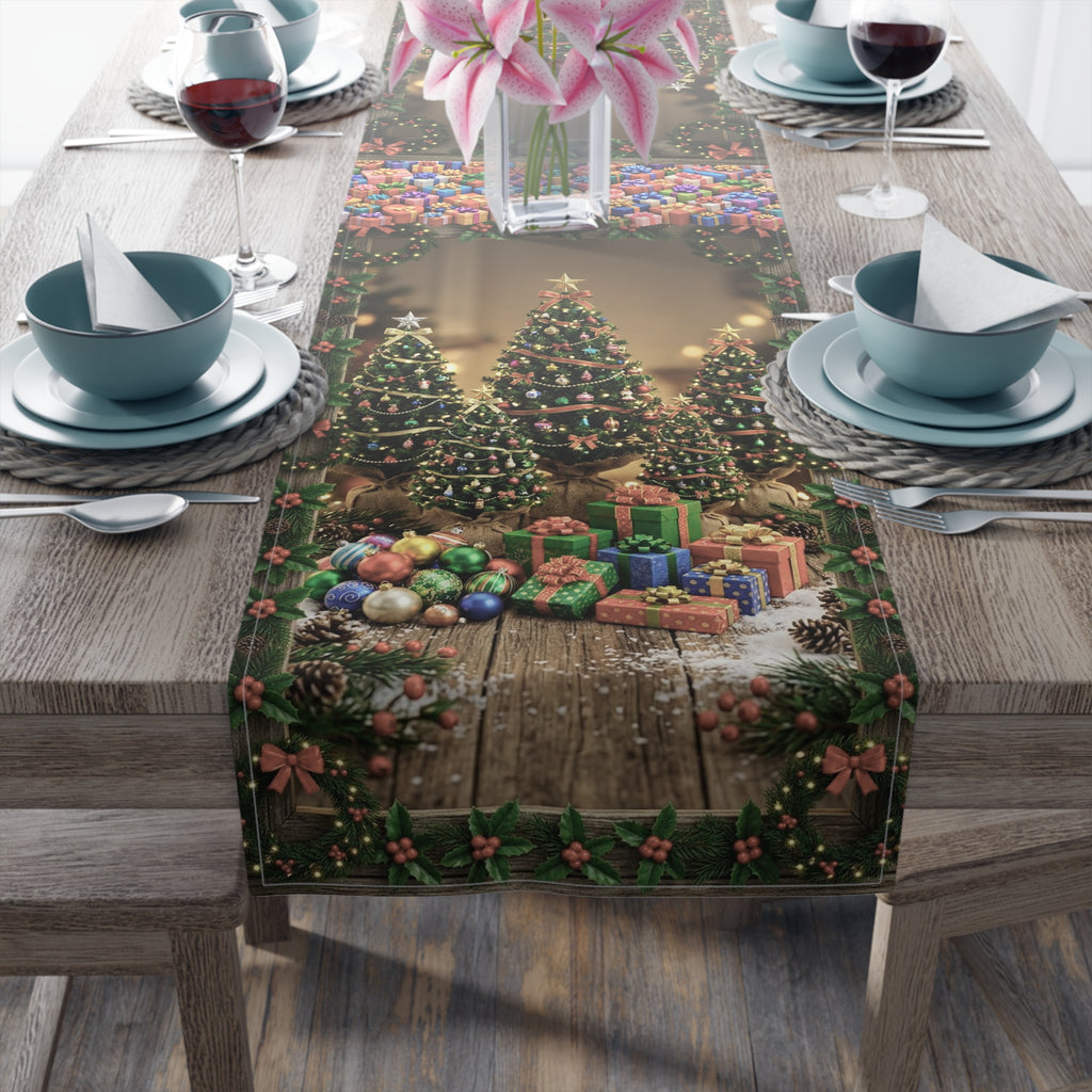 Christmas Tree and Presents Table Runner | Holiday Holiday Decor