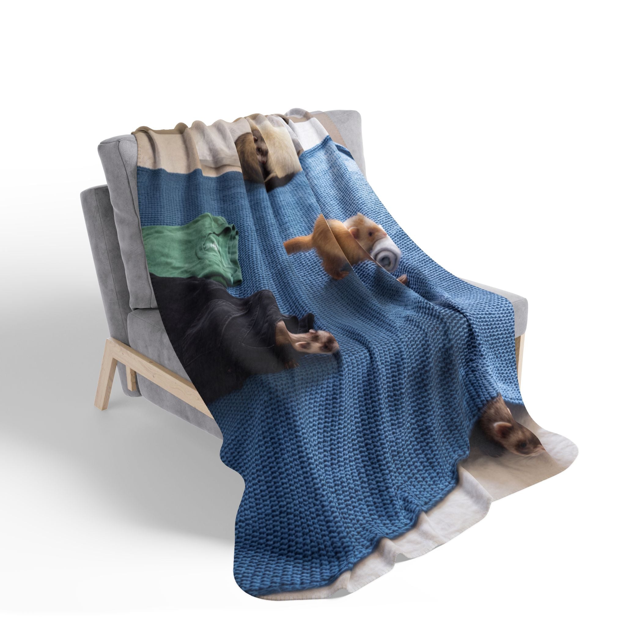 Funny Ferrets /Fleece Sherpa Blanket