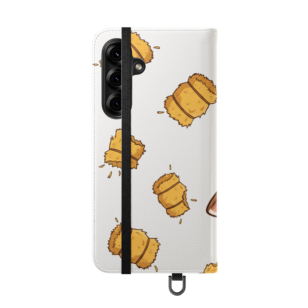 Cow & Hay Pattern Flip Case/ Cute Farm Animal Phone Wallet