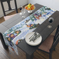 Snowball Fight Snowman Scene Table Runner | Cotton Poly