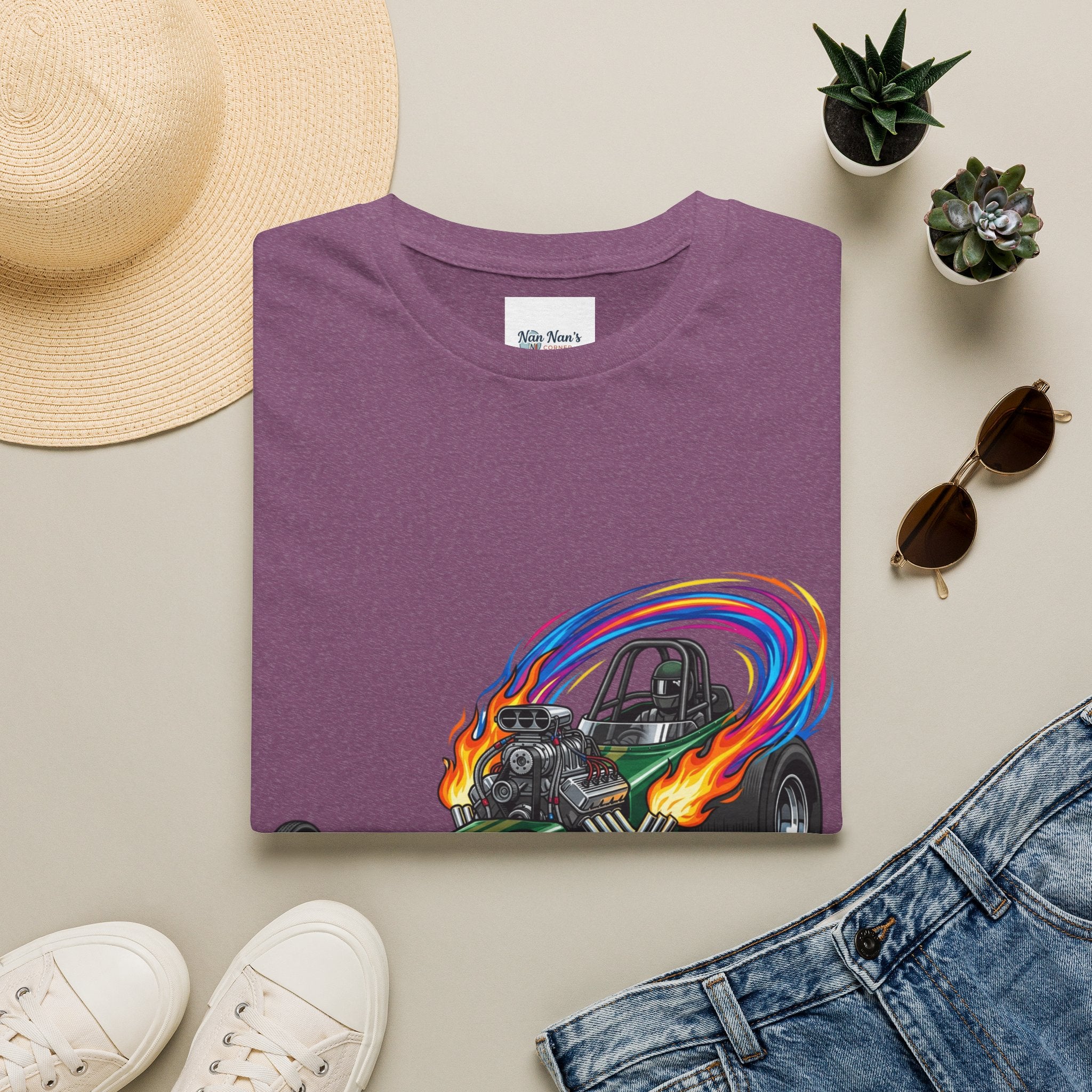 Dragster Racing Unisex Graphic T-Shirt – Novelty Soft Style Cotton Tee