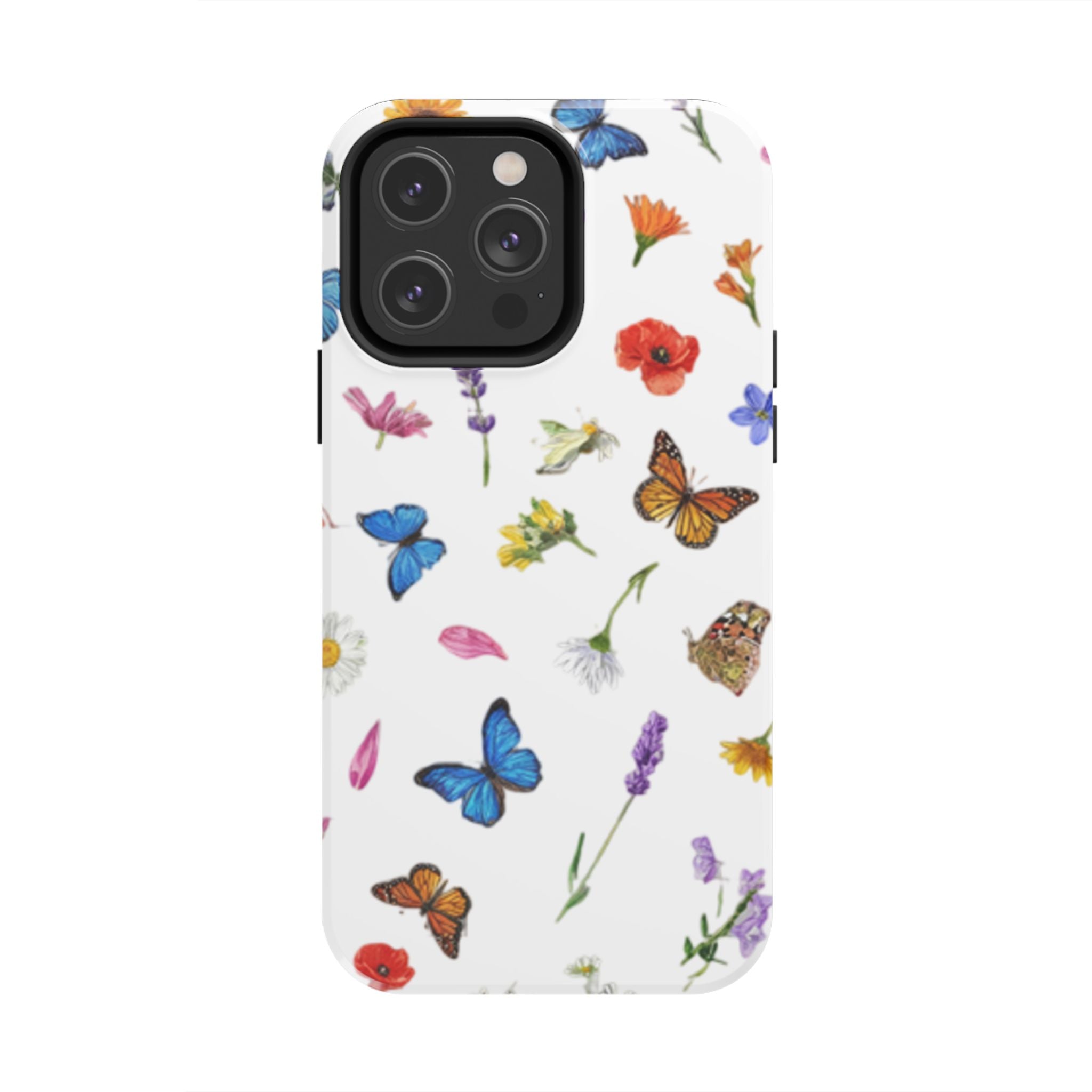 Butterfly Meadow Tough Phone Case / Floral Protective Phone Cover
