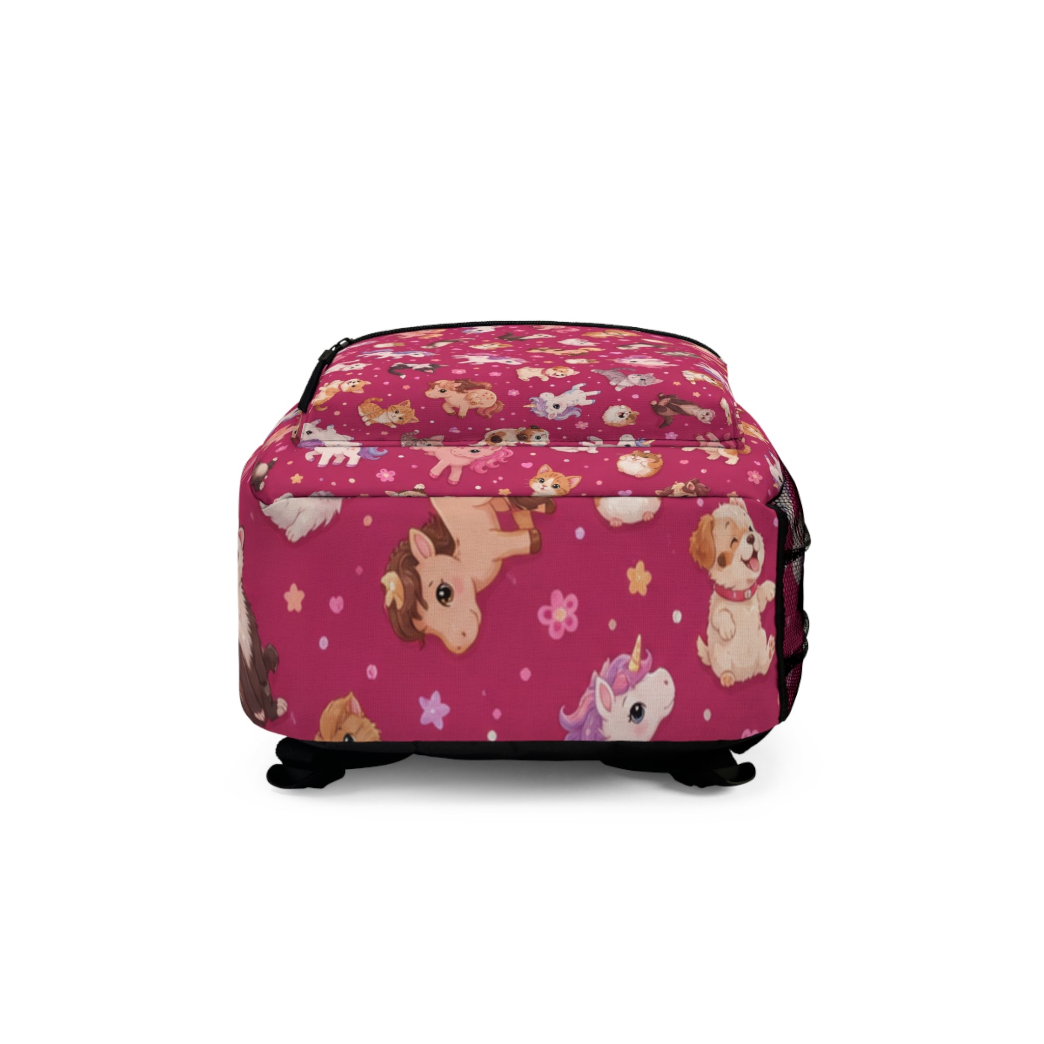 Cute Puppies Pattern Backpack | Pink Dog Print School Bag