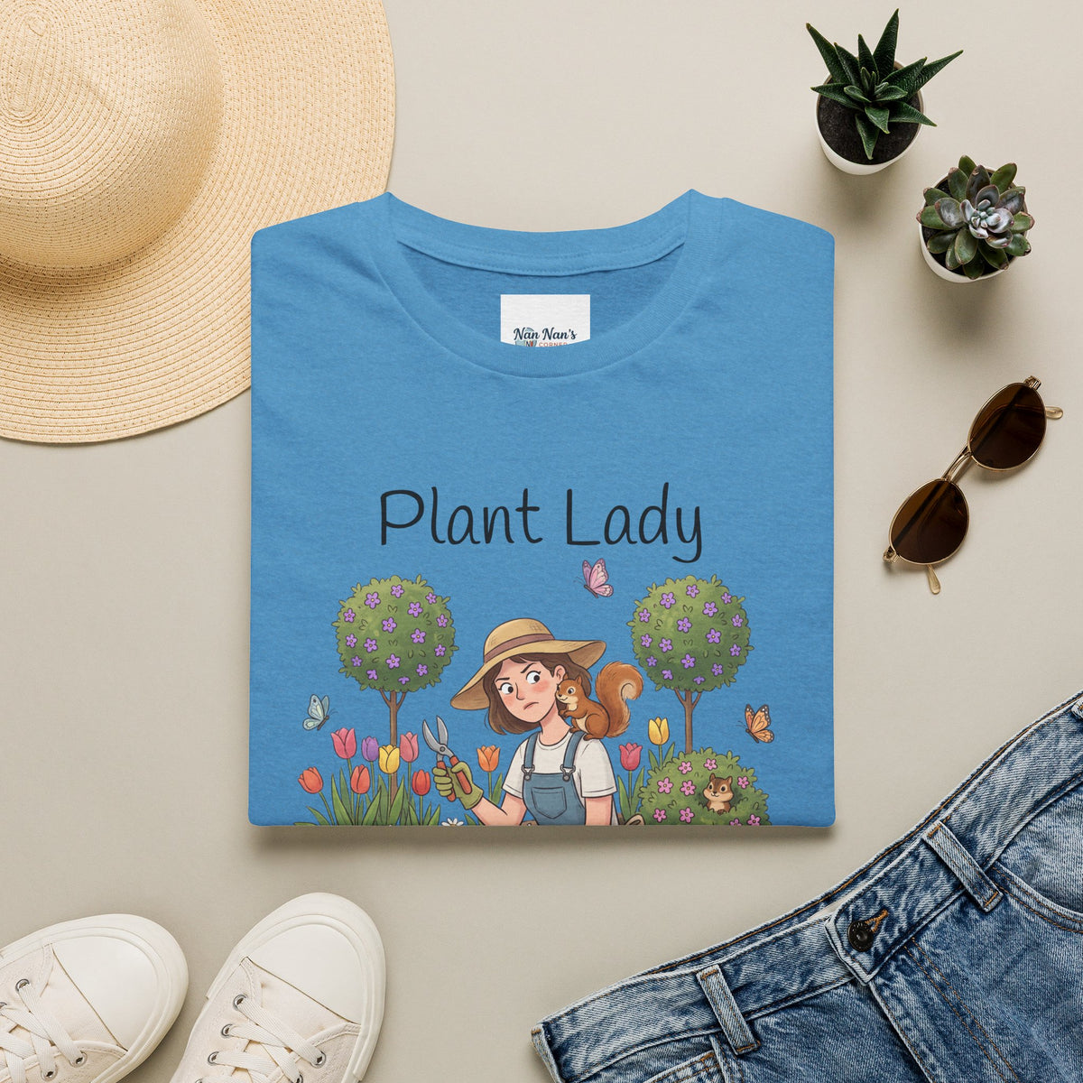 Plant Lady Gardening Unisex Graphic T-Shirt – Funny Plant Mom Cotton Tee
