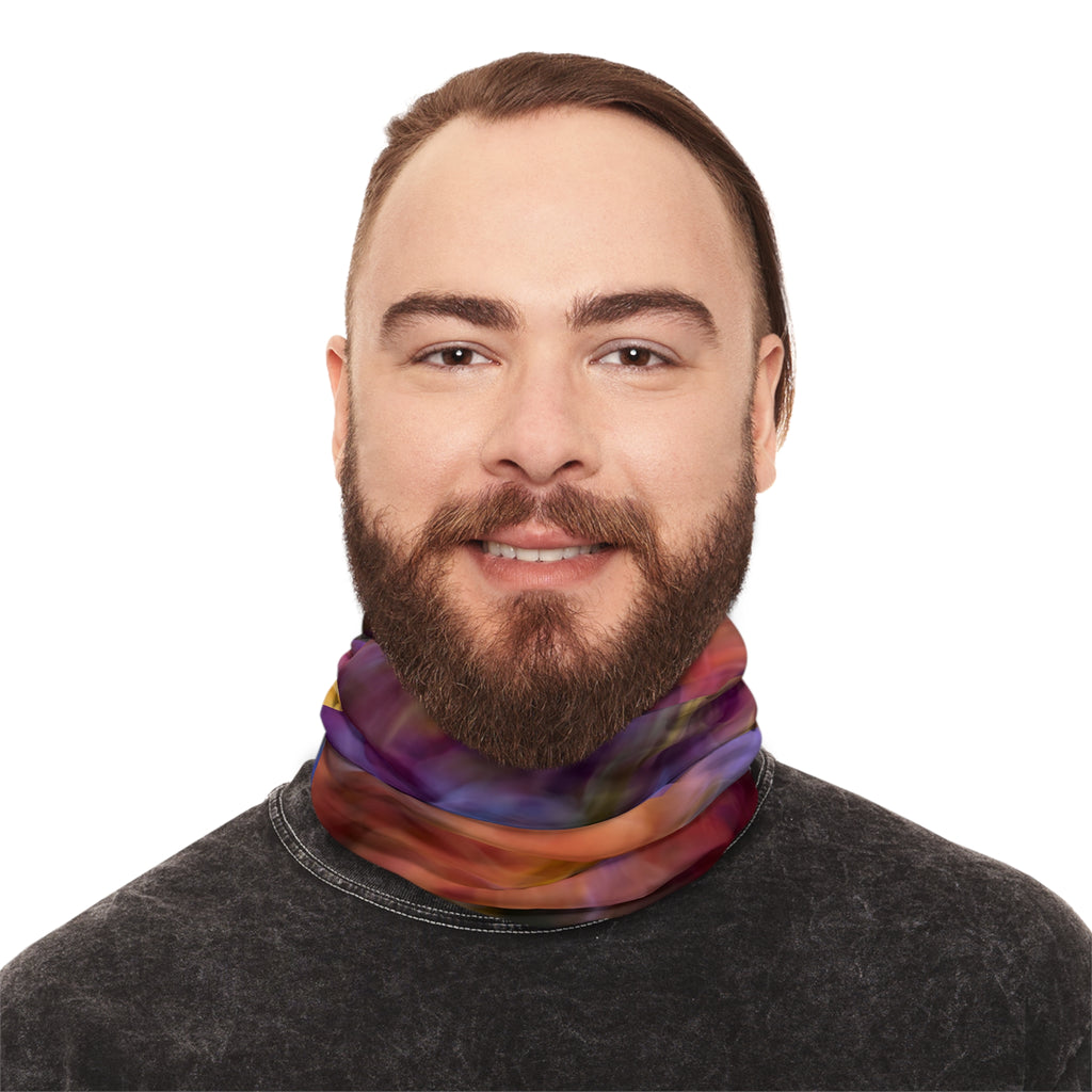 Abstract Floral Blur Neck Gaiter | Colorful Swirl Pattern