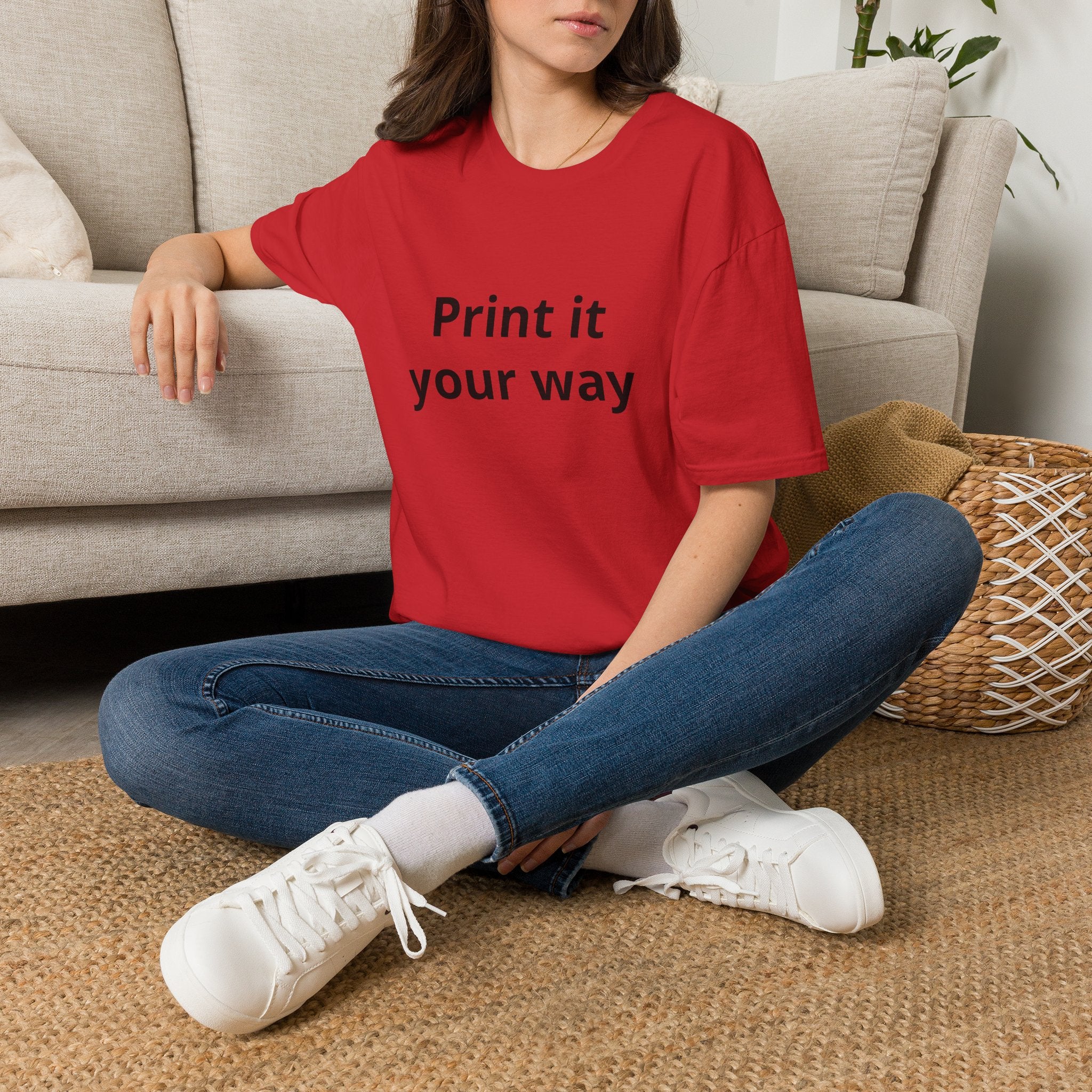 Print it Your Way T-Shirt | Customizable Text Mockup Tee