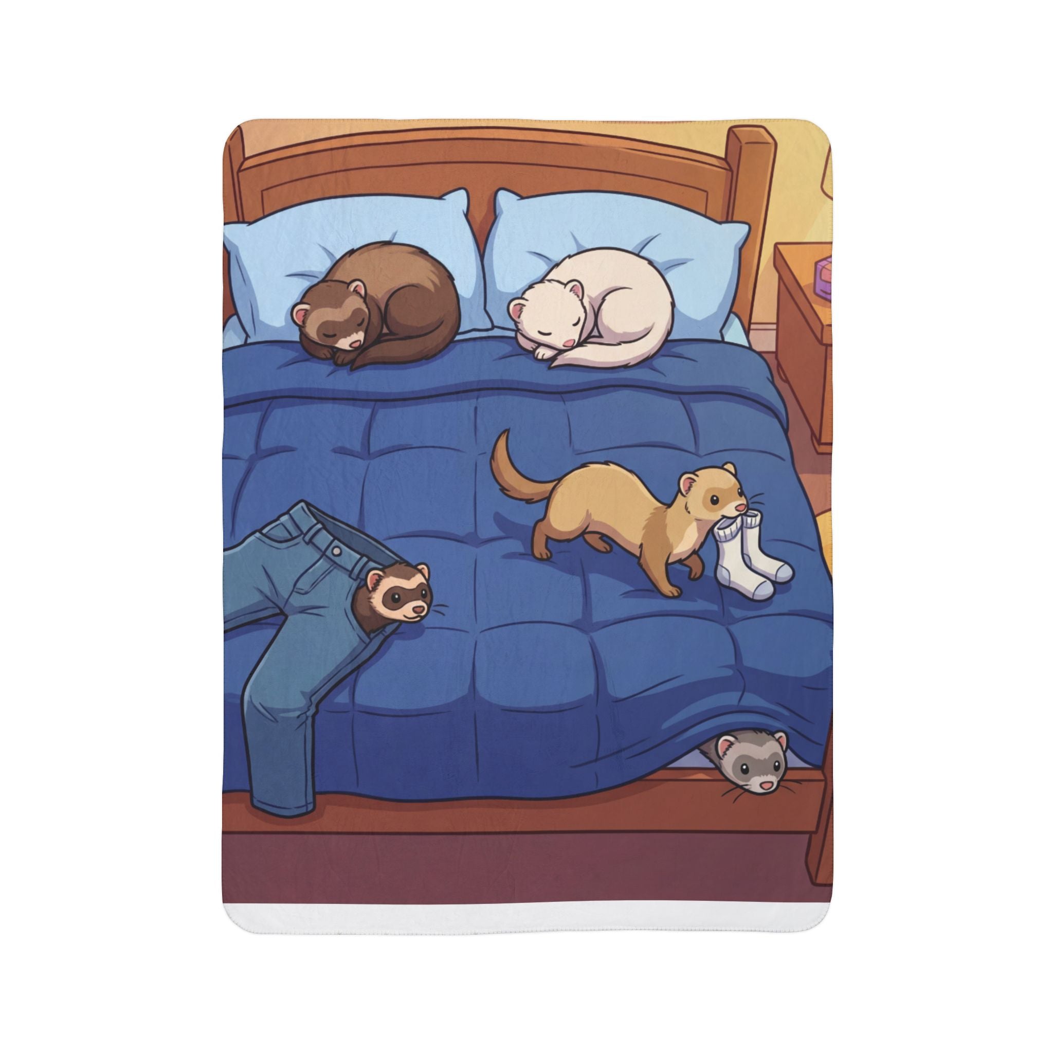 Ferret Fun/ Fleece Sherpa Blanket
