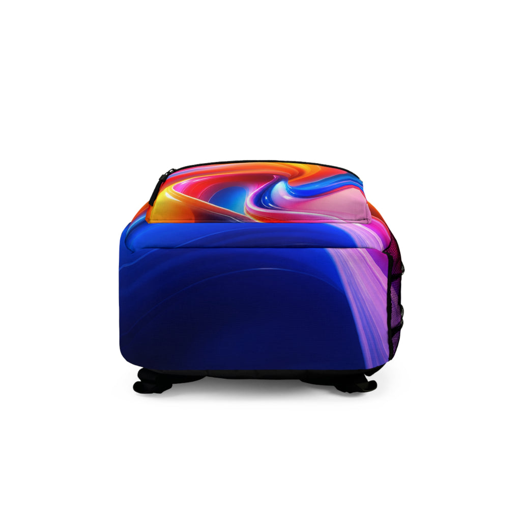 Abstract Neon Swirl Backpack | Colorful Gradient Art