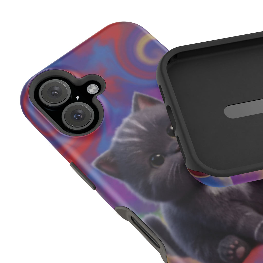 Kawaii Gray Kitten phone case | Impact-Resistant Case