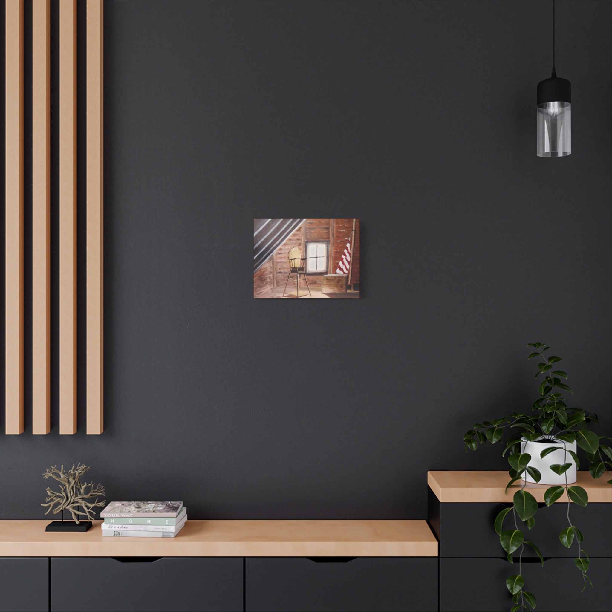 Vintage Attic Scene Canvas | Stretched Wall Art