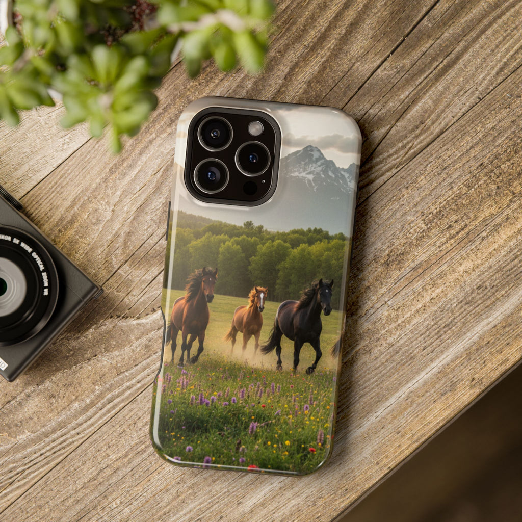 Running Horses Phone Case | Magnetic Impact-Resistant Case