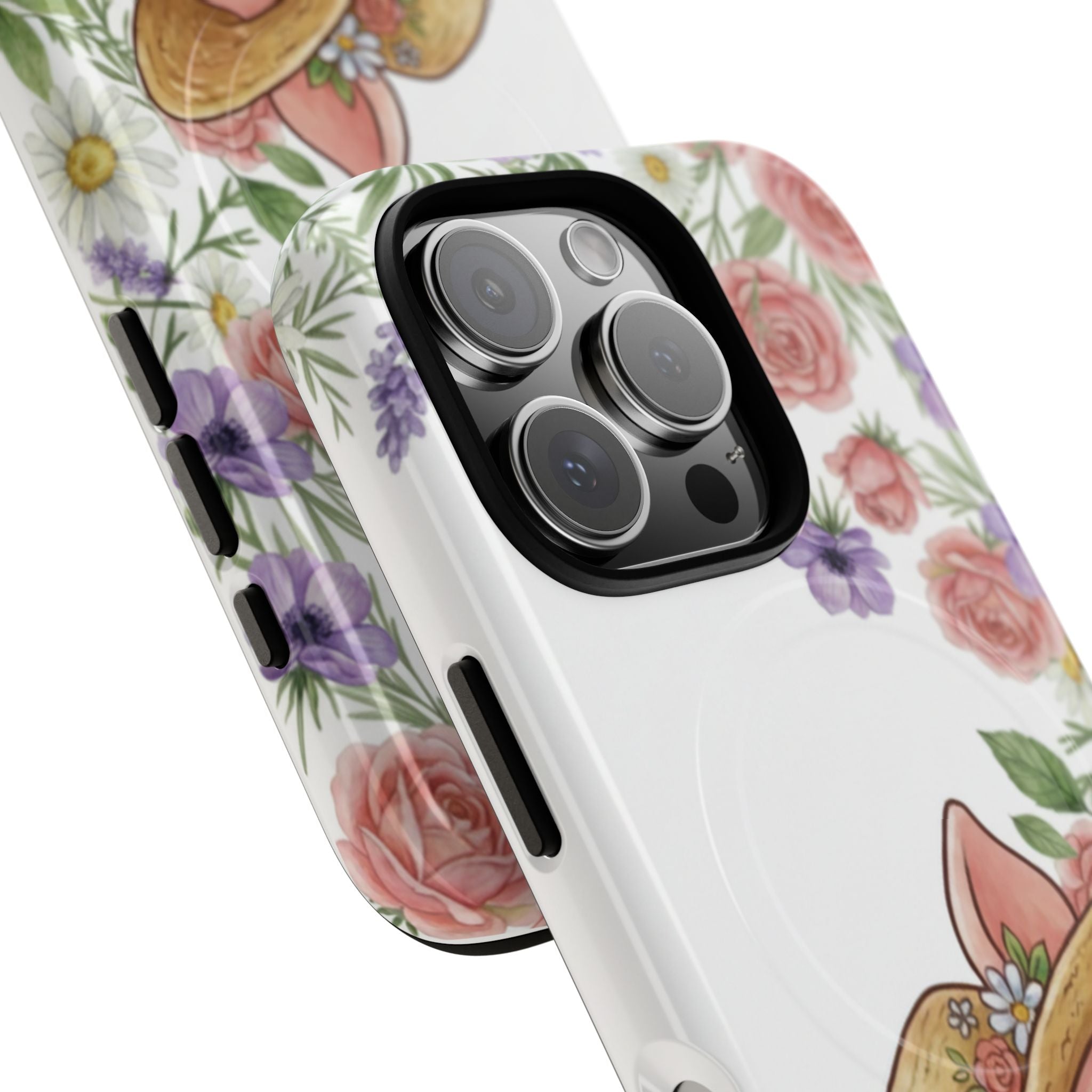 Piglet in Straw Hat Floral Phone Case