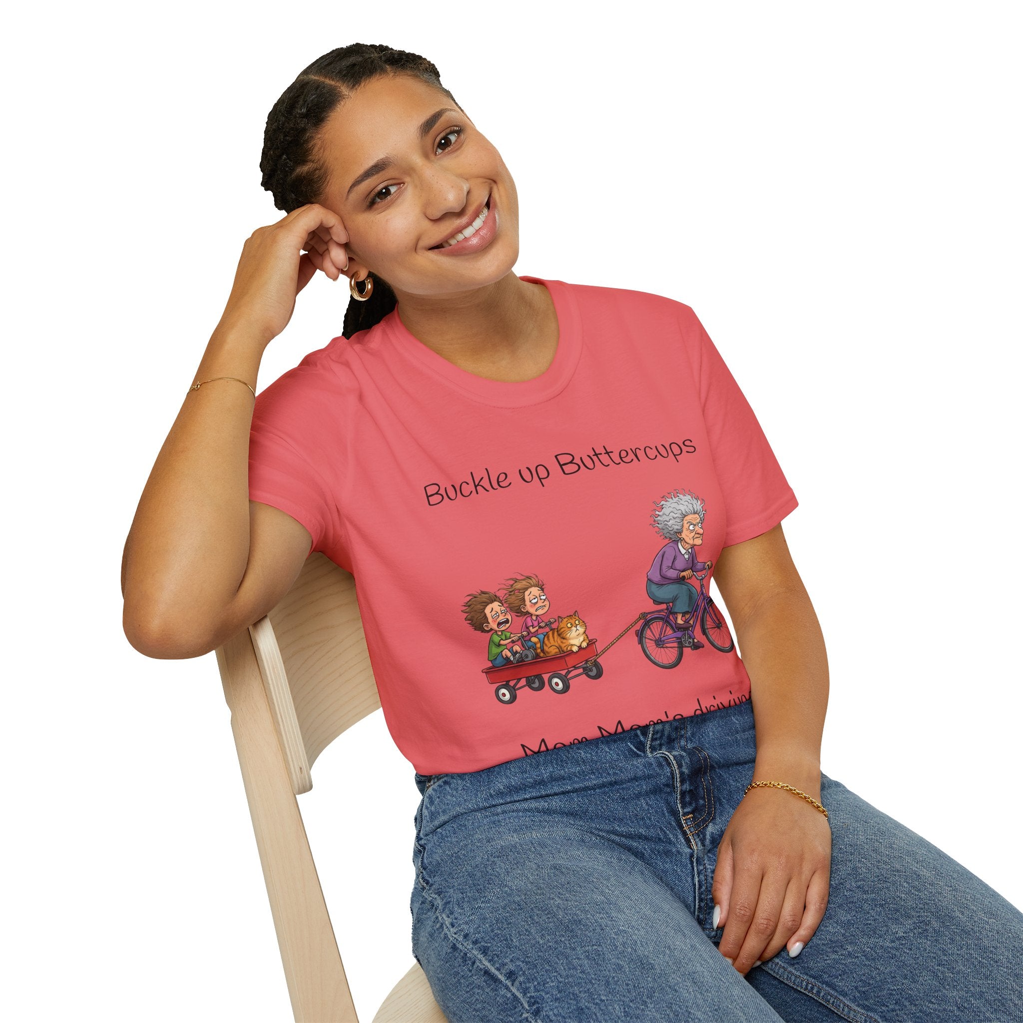 T-Shirt Buckle Up Buttercups Mom Mom Driving| Funny Grandma Tee