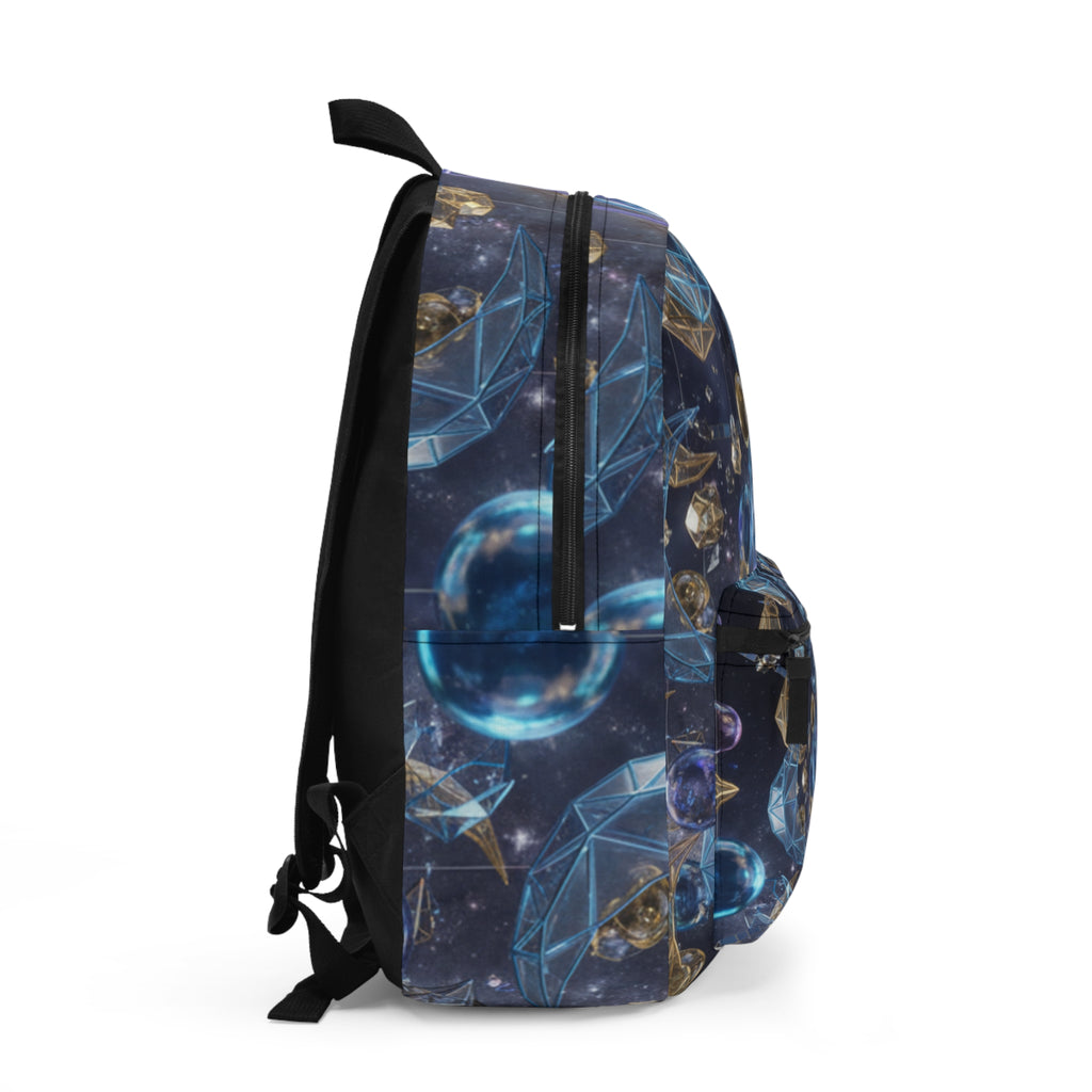 Celestial Gemstone Backpack / Cosmic Moon & Crystals Print