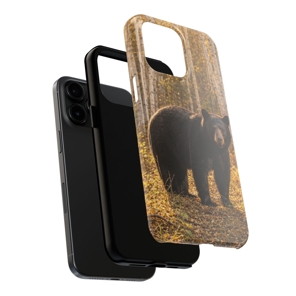 Black Bear Forest Phone Case | Tough Phone Case