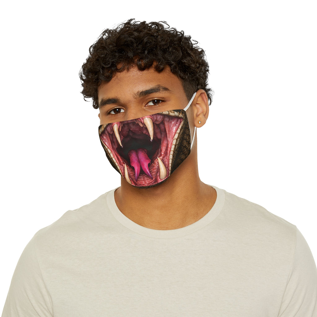 Snake Fang Mouth Face Mask, Snug-Fit Polyester Mask