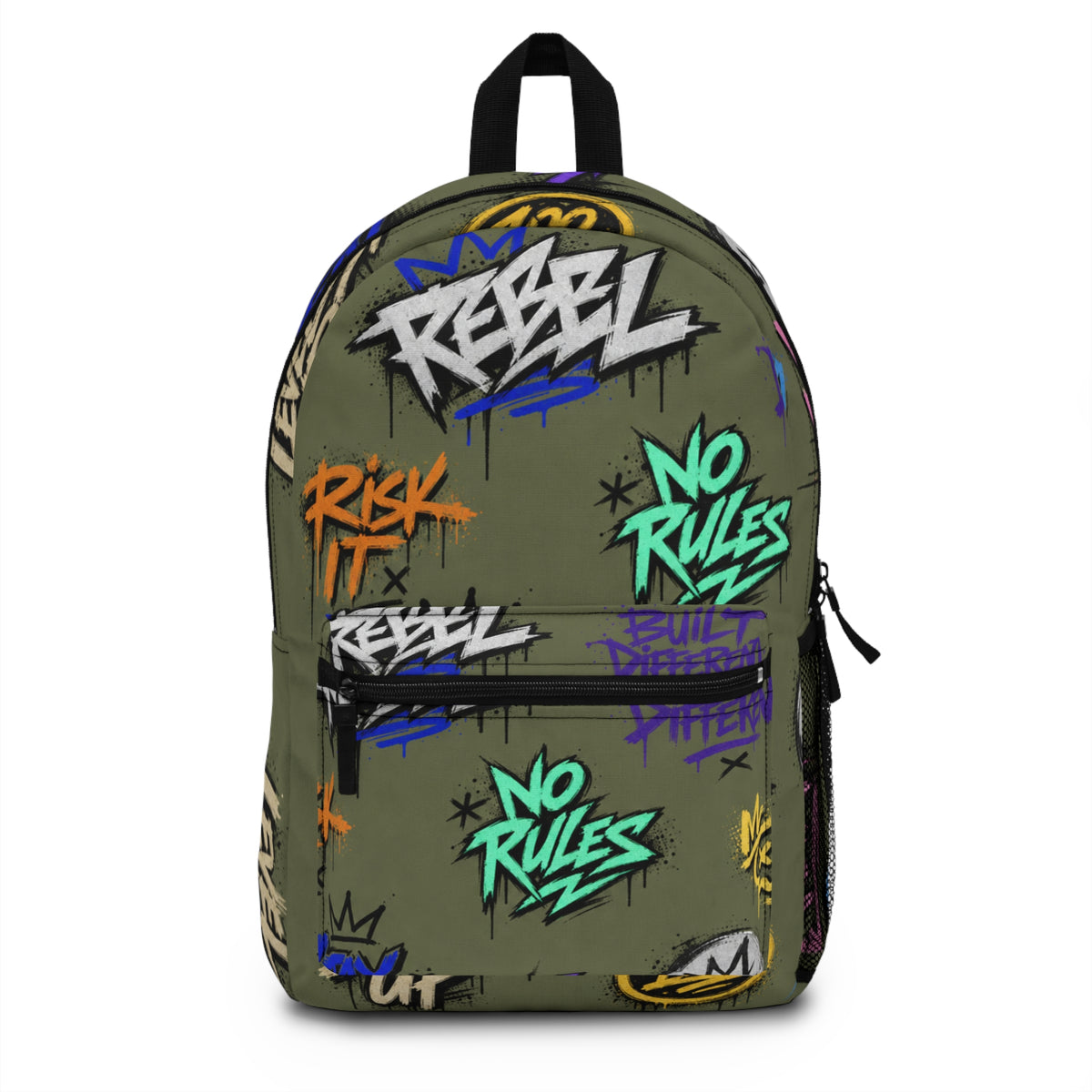 Graffiti 'No Rules' Street Art Backpack | Urban Rebellion Print