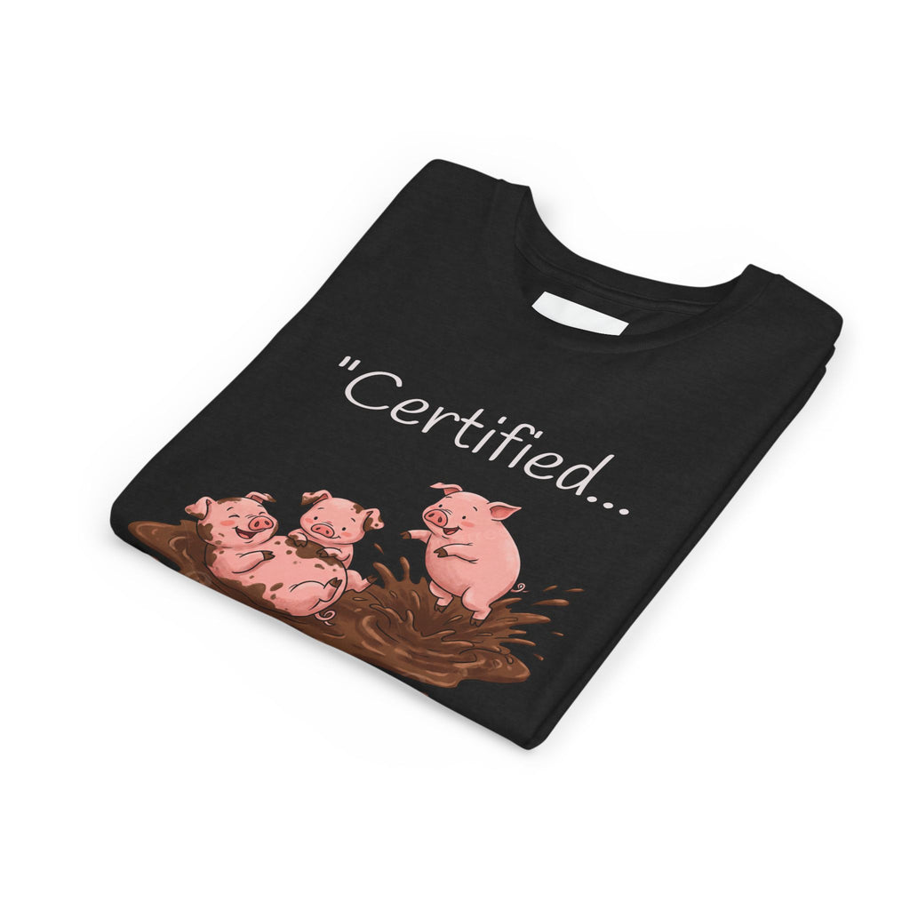 Youth Tee / "Certified Mud Monsters" Playful Piglets Graphic