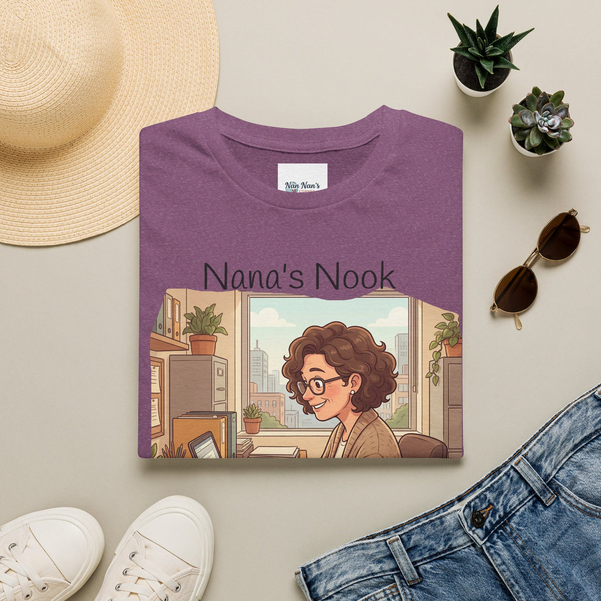 T-Shirt / "Nana's Nook: My Manager Has Whiskers" Cozy Grandma Cat Lover Tee
