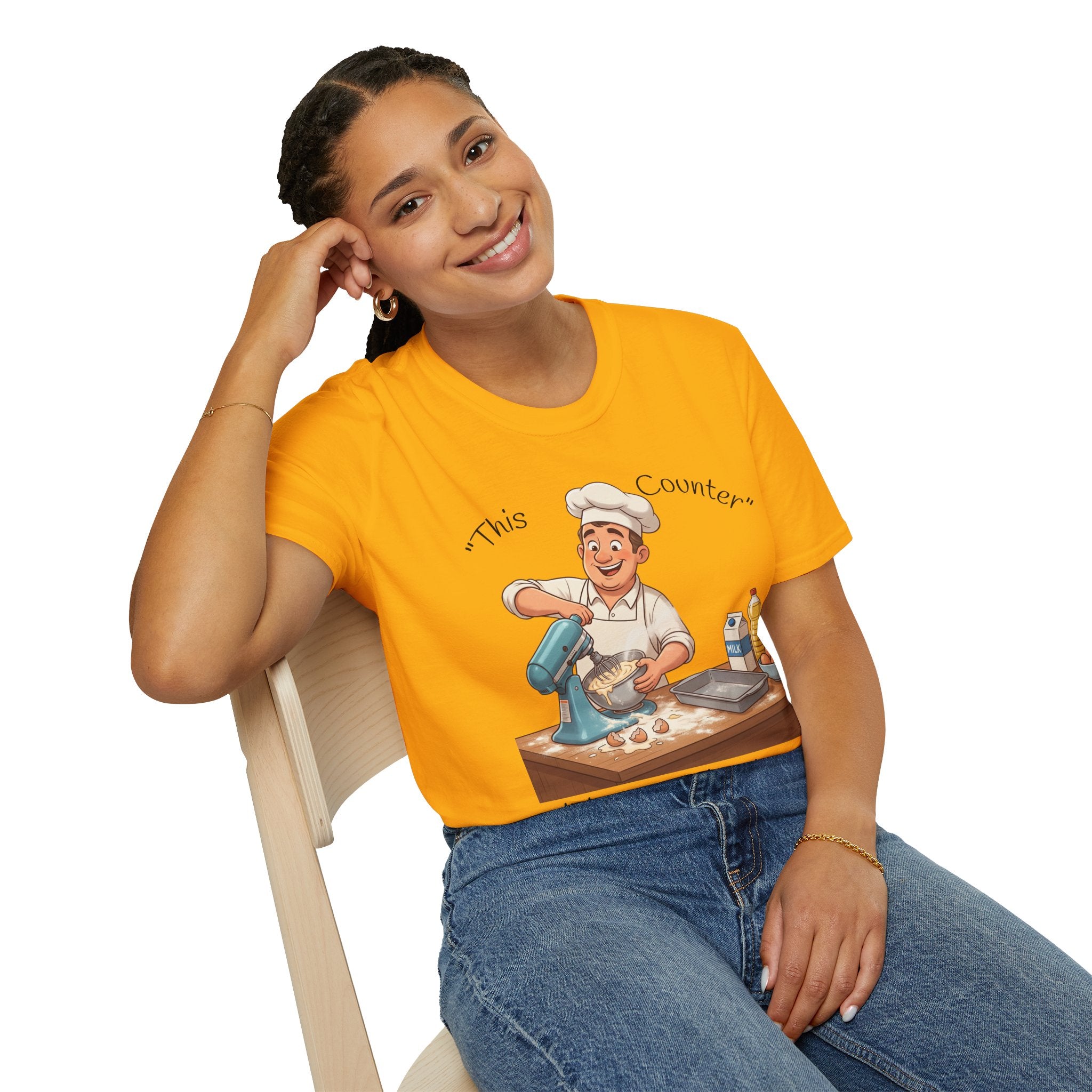 This Counter Didn't Stand a Chance Unisex Graphic T-Shirt – Funny Baking Chef Cotton Tee