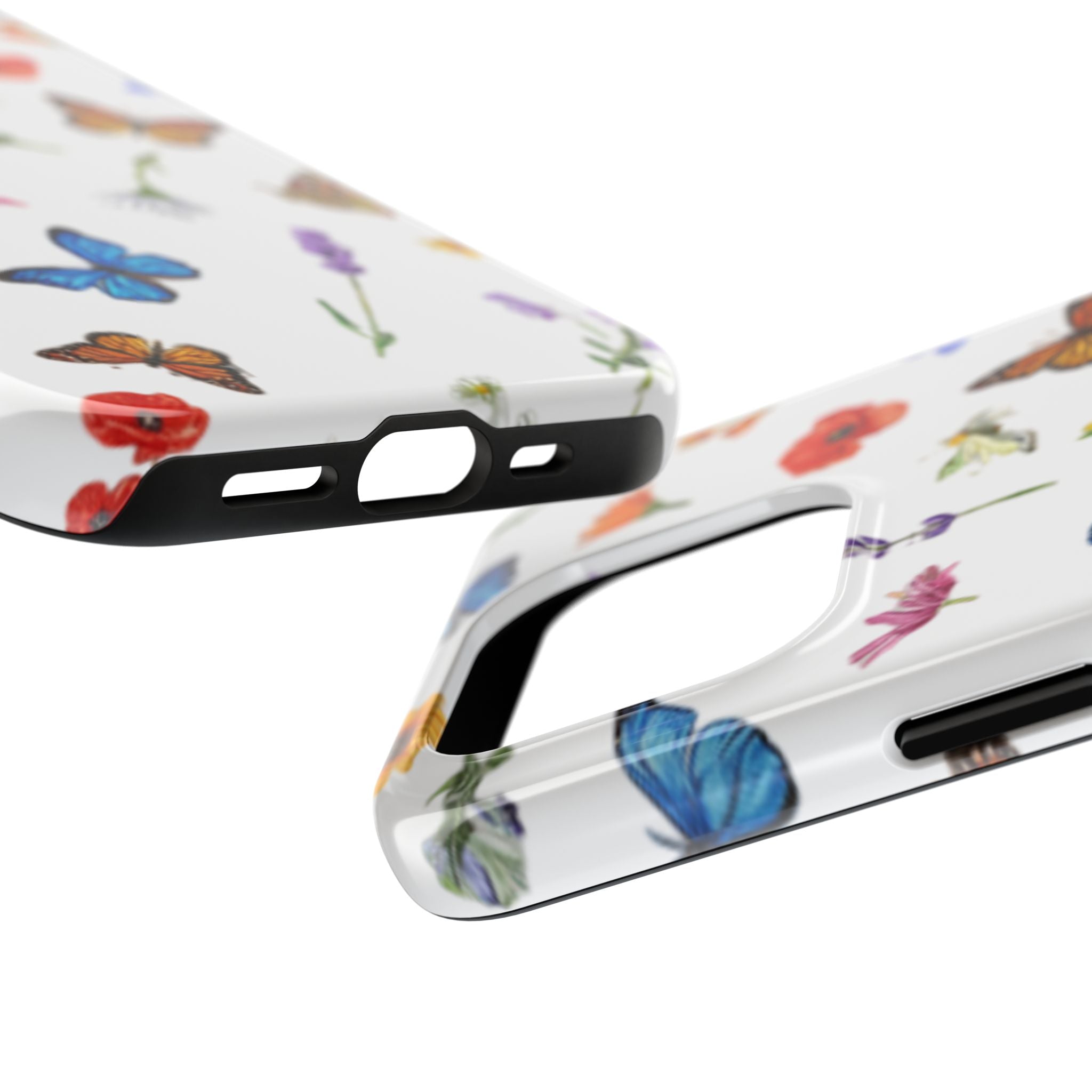 Butterfly Meadow Tough Phone Case / Floral Protective Phone Cover