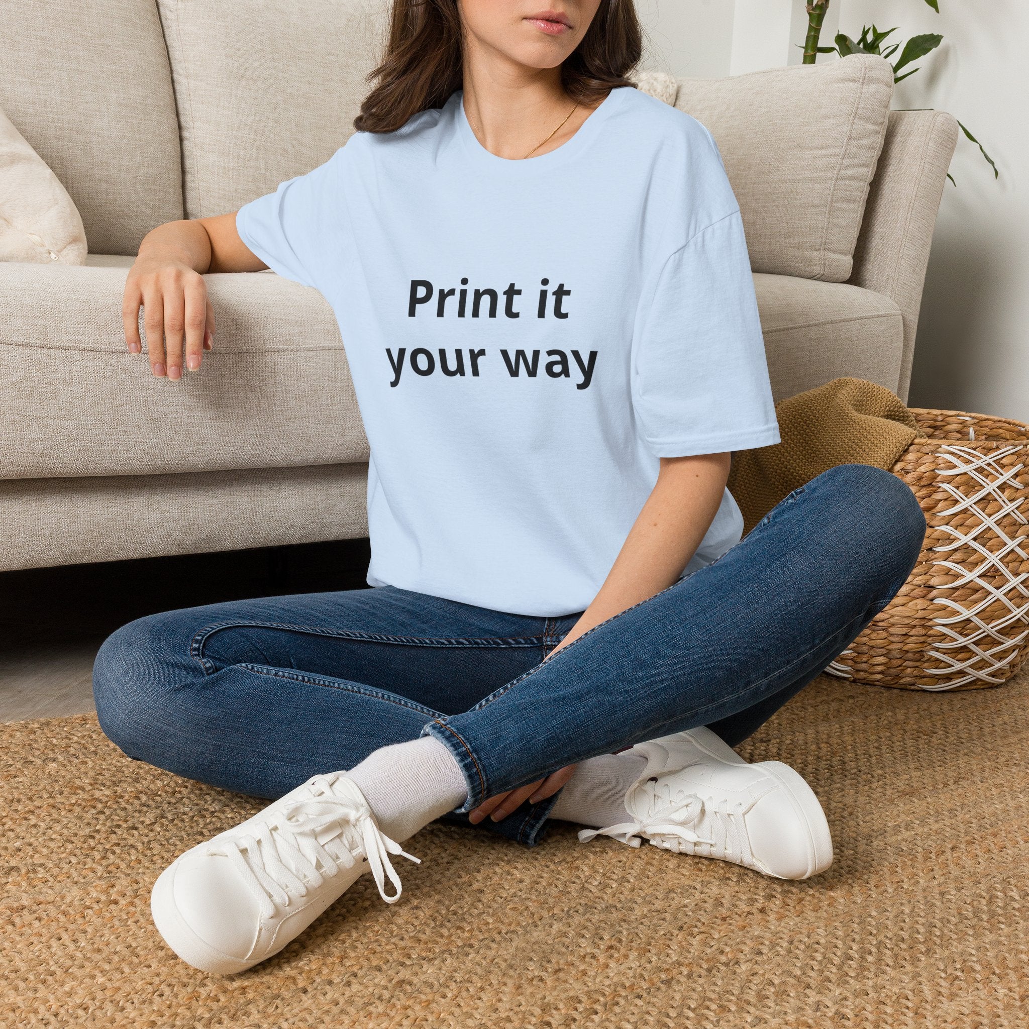 Print it Your Way T-Shirt | Customizable Text Mockup Tee
