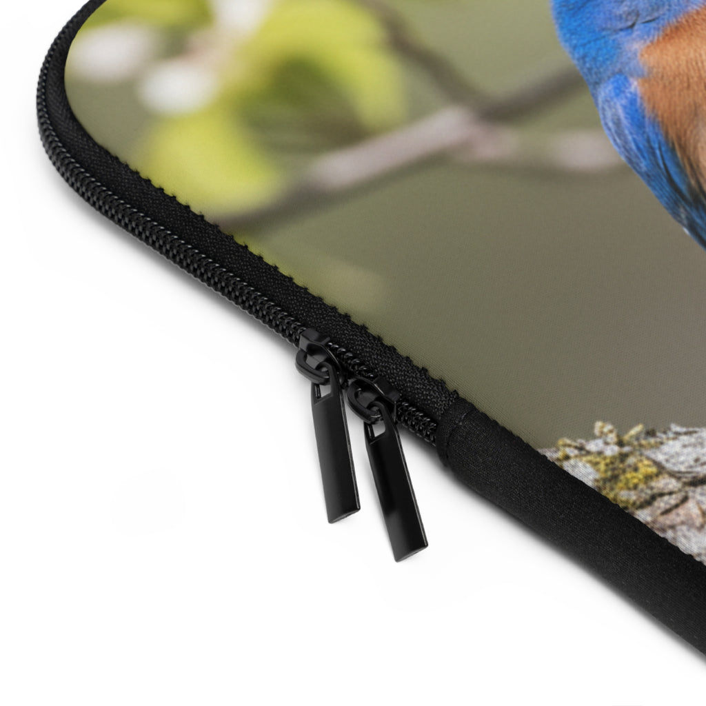 Laptop Sleeve Eastern Bluebirds on Branch | Nature Bird Photography