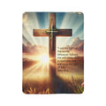 Christian Cross Gift Blanket/ sherpa Fleece Throw/Religious Home Decor