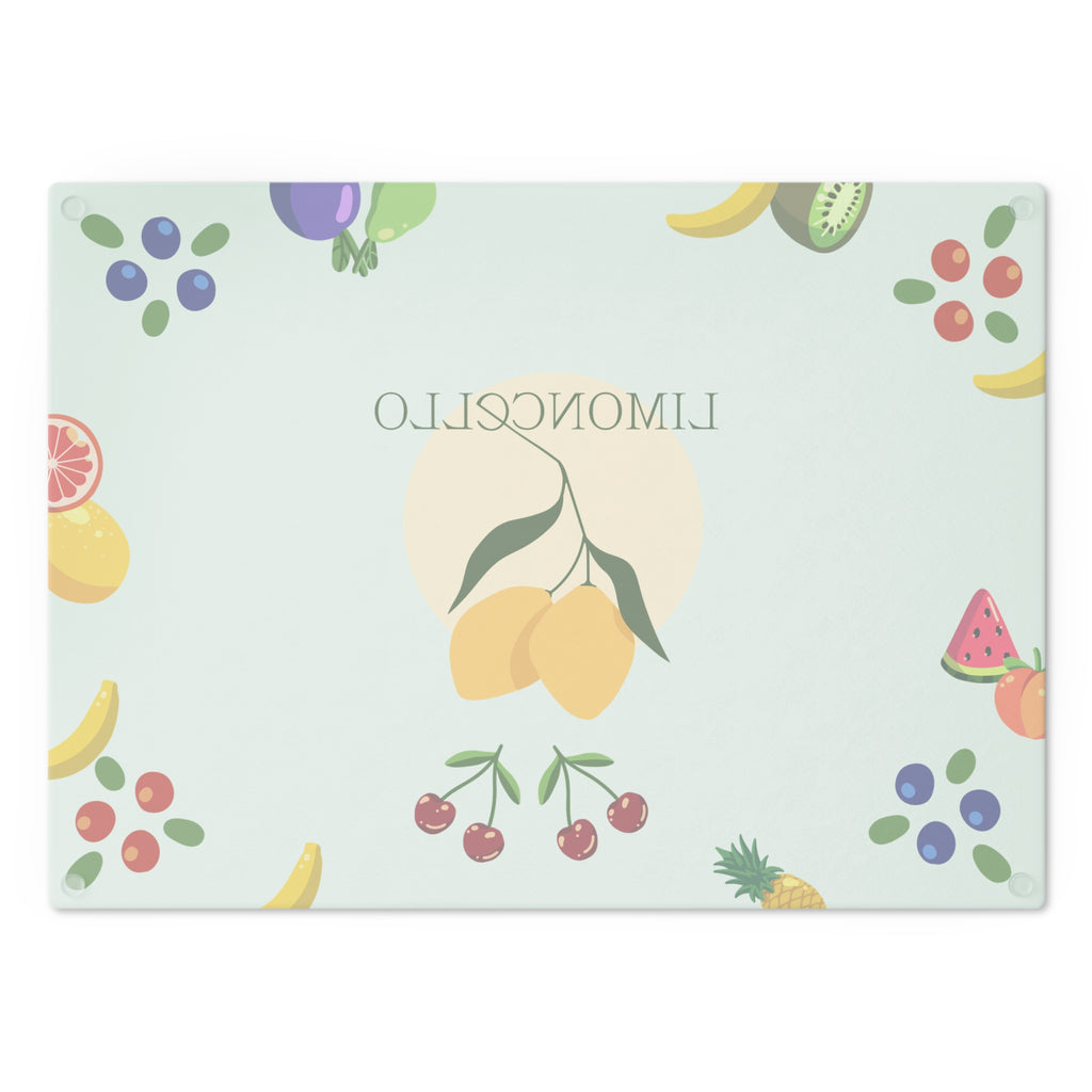 Limoncello Fruit Pattern Glass Cutting Board