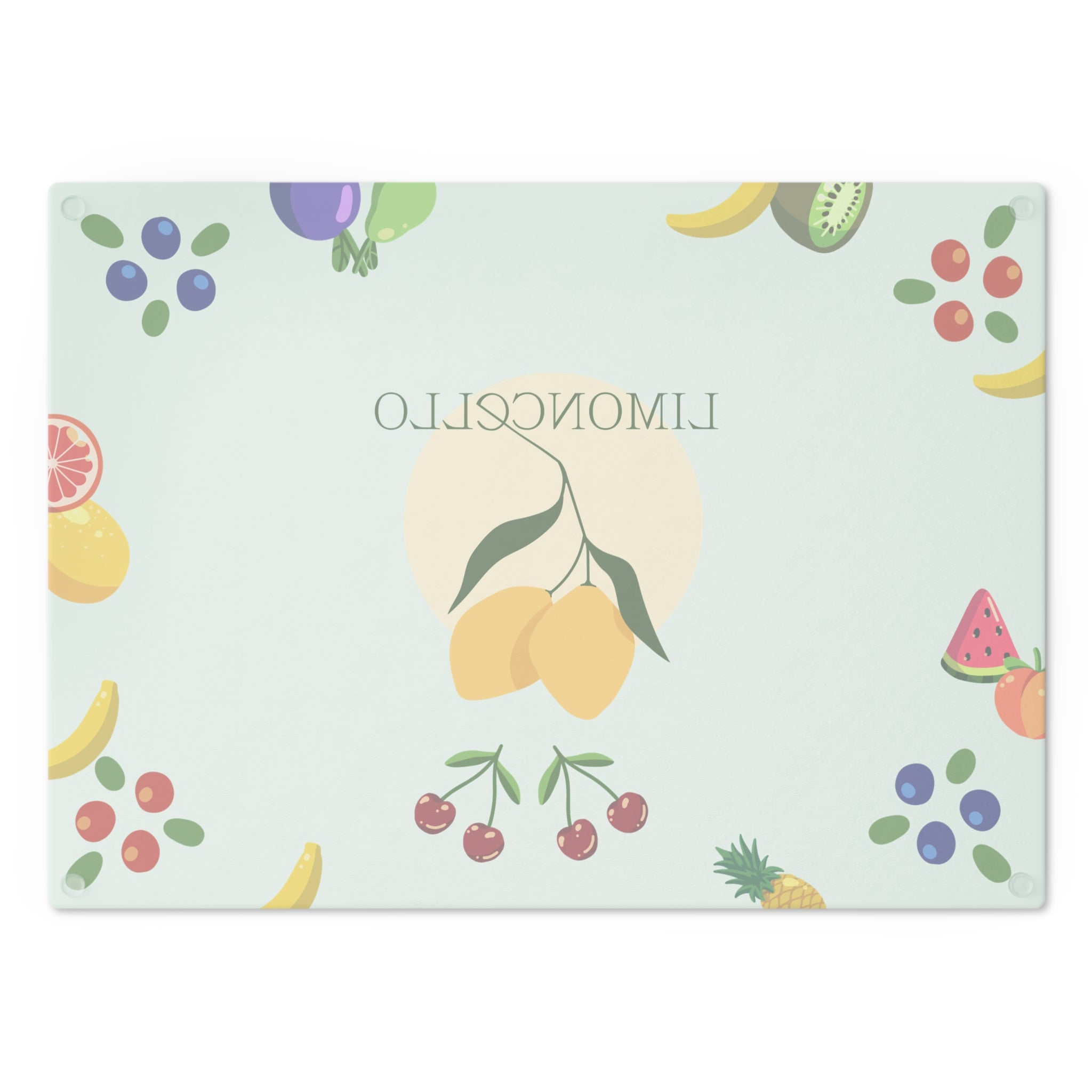 Limoncello Fruit Pattern Glass Cutting Board