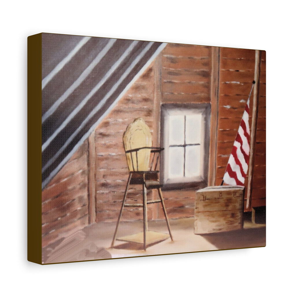 Vintage Attic Scene Canvas | Stretched Wall Art