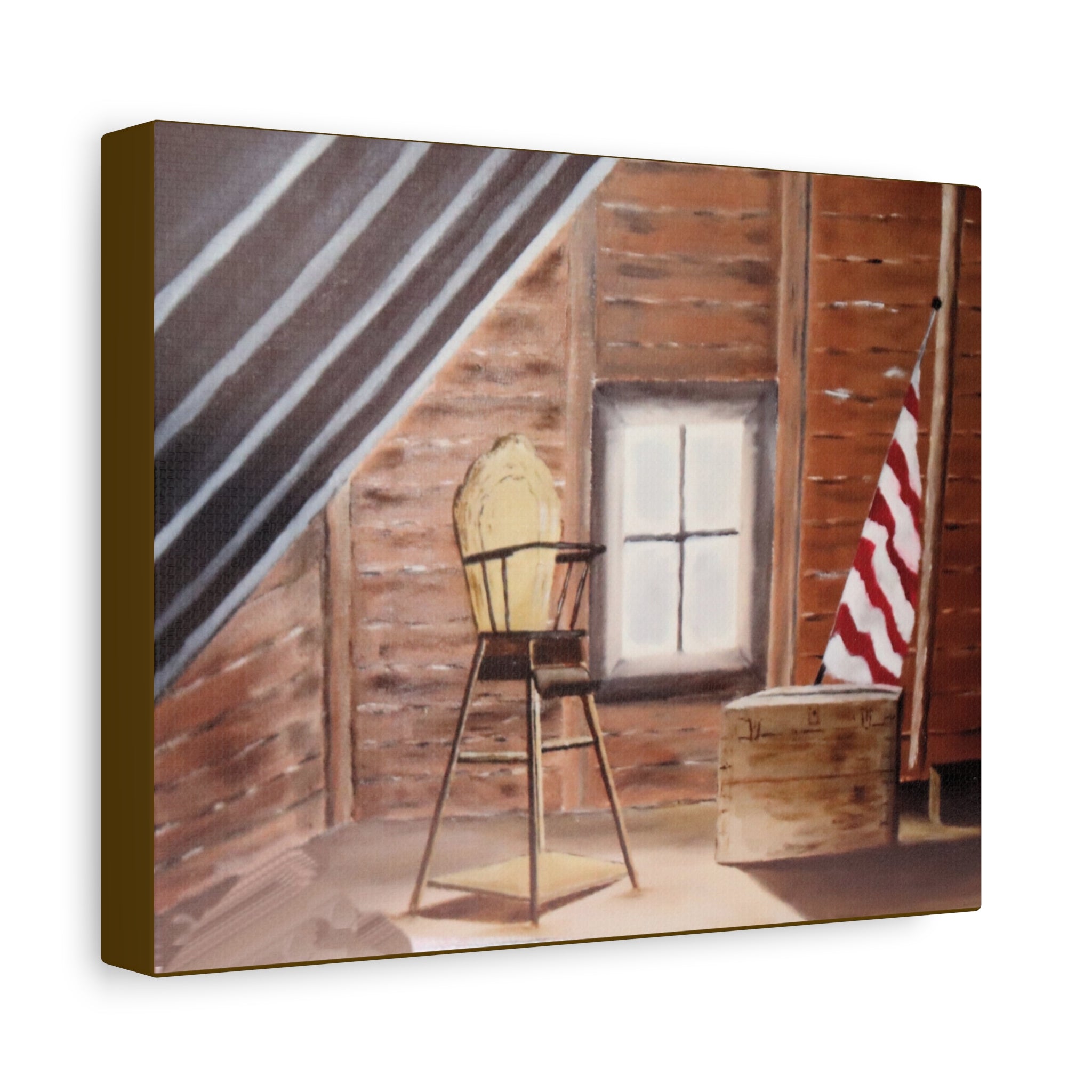 Vintage Attic Scene Canvas | Stretched Wall Art