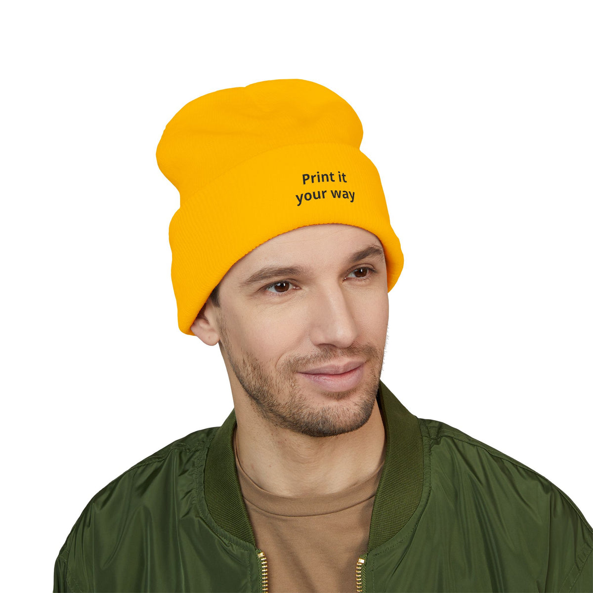 Print It Your Way beanie | Cuffed Embroidered Beanie, Custom Text