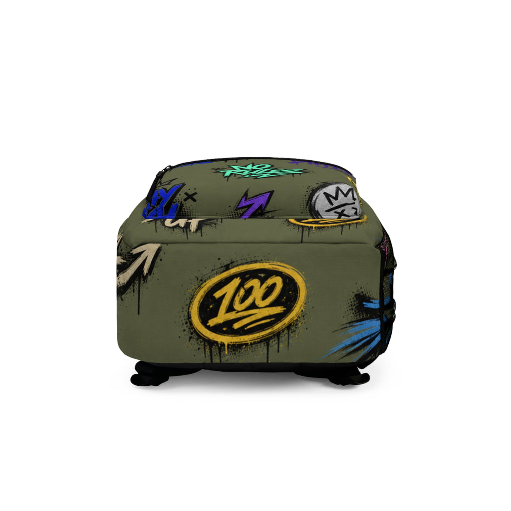 Graffiti 'No Rules' Street Art Backpack | Urban Rebellion Print