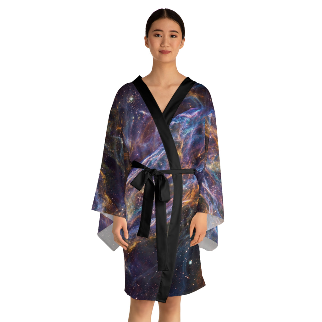 Cosmic Nebula Print Kimono Robe