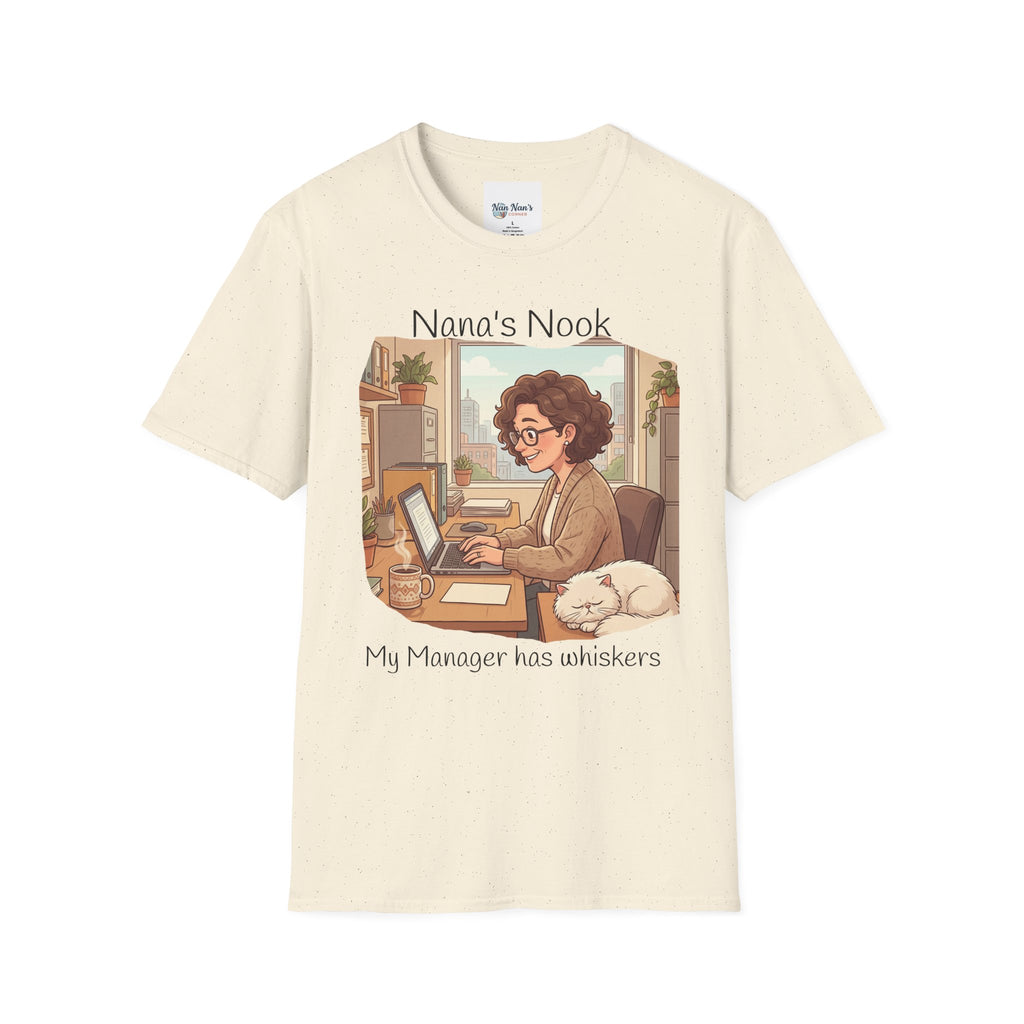 T-Shirt / "Nana's Nook: My Manager Has Whiskers" Cozy Grandma Cat Lover Tee
