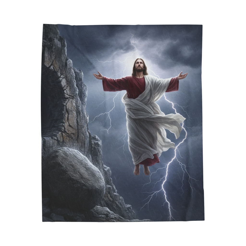 Jesus Ascending Blanket | Resurrection Christian Velveteen Plush