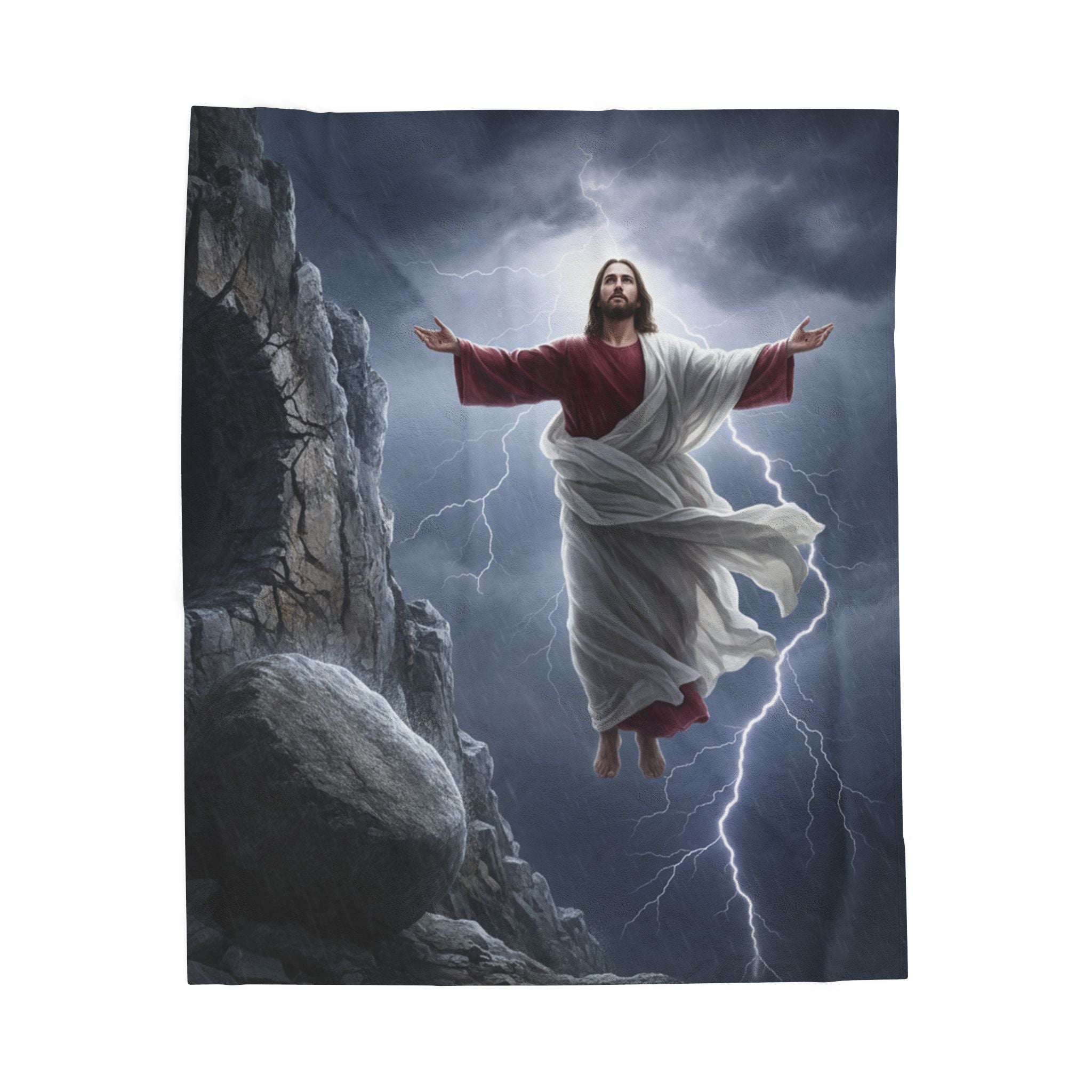 Jesus Ascending Blanket | Resurrection Christian Velveteen Plush