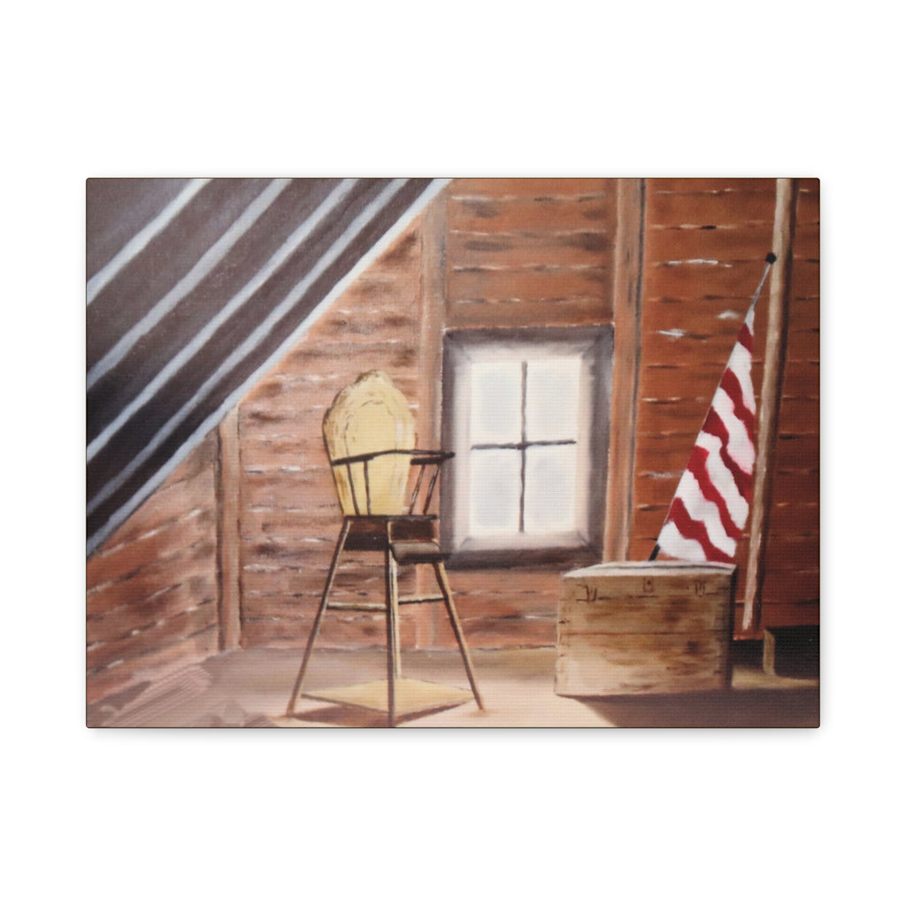 Vintage Attic Scene Canvas | Stretched Wall Art