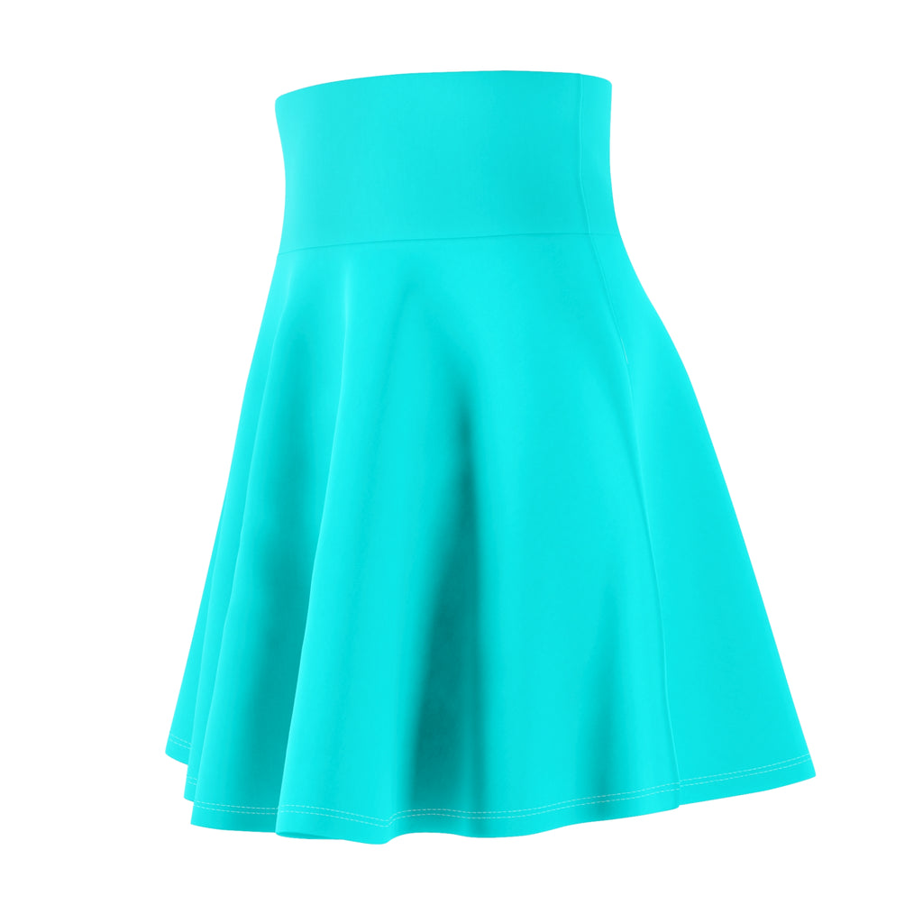 Solid Turquoise Flared Skater Skirt