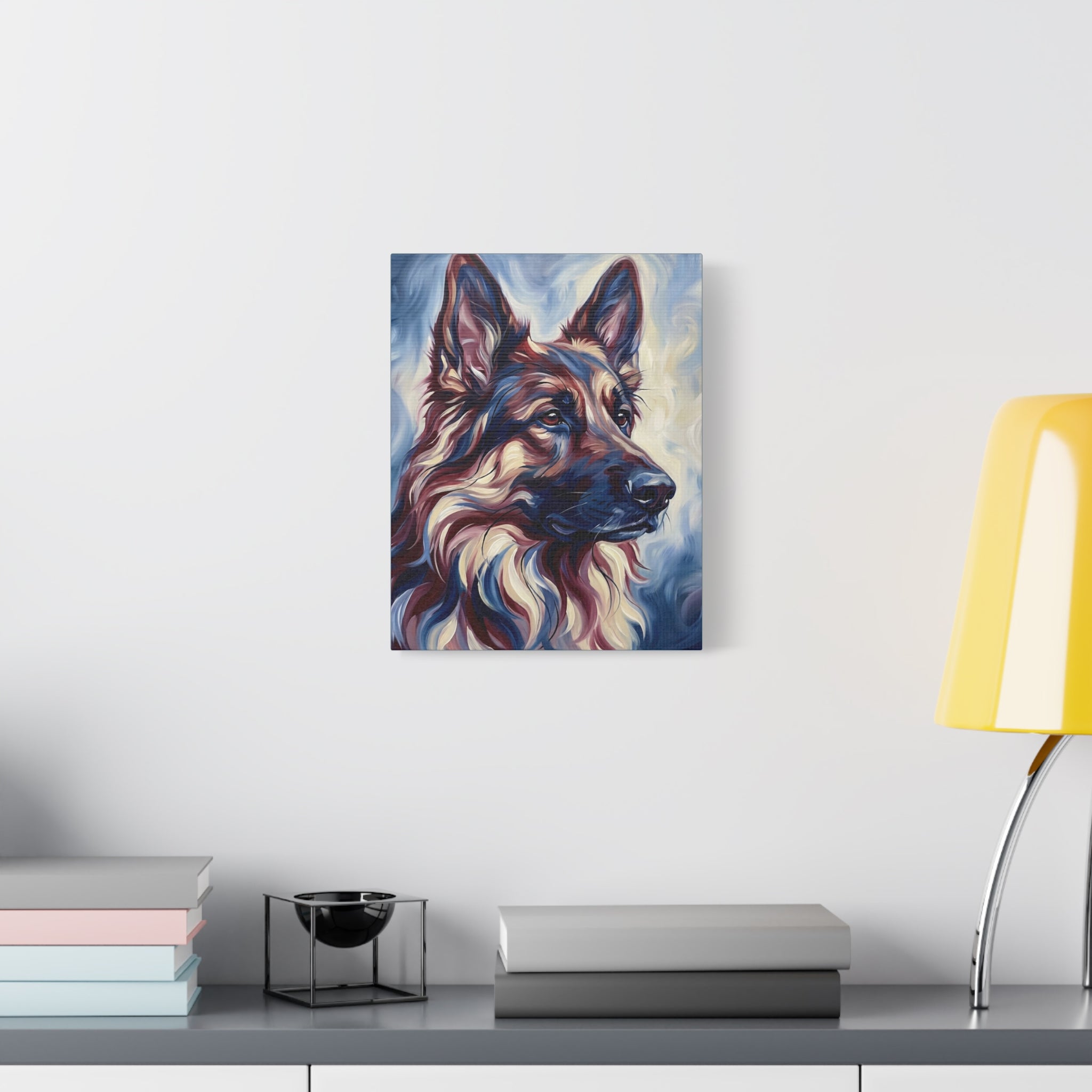 Colorful German Shepherd Portrait Canvas