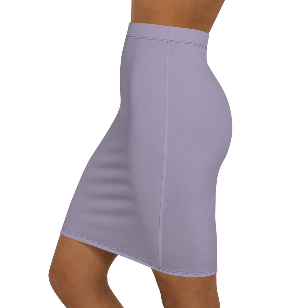 Solid Lavender Pencil Skirt | Mid-Waist Skirt