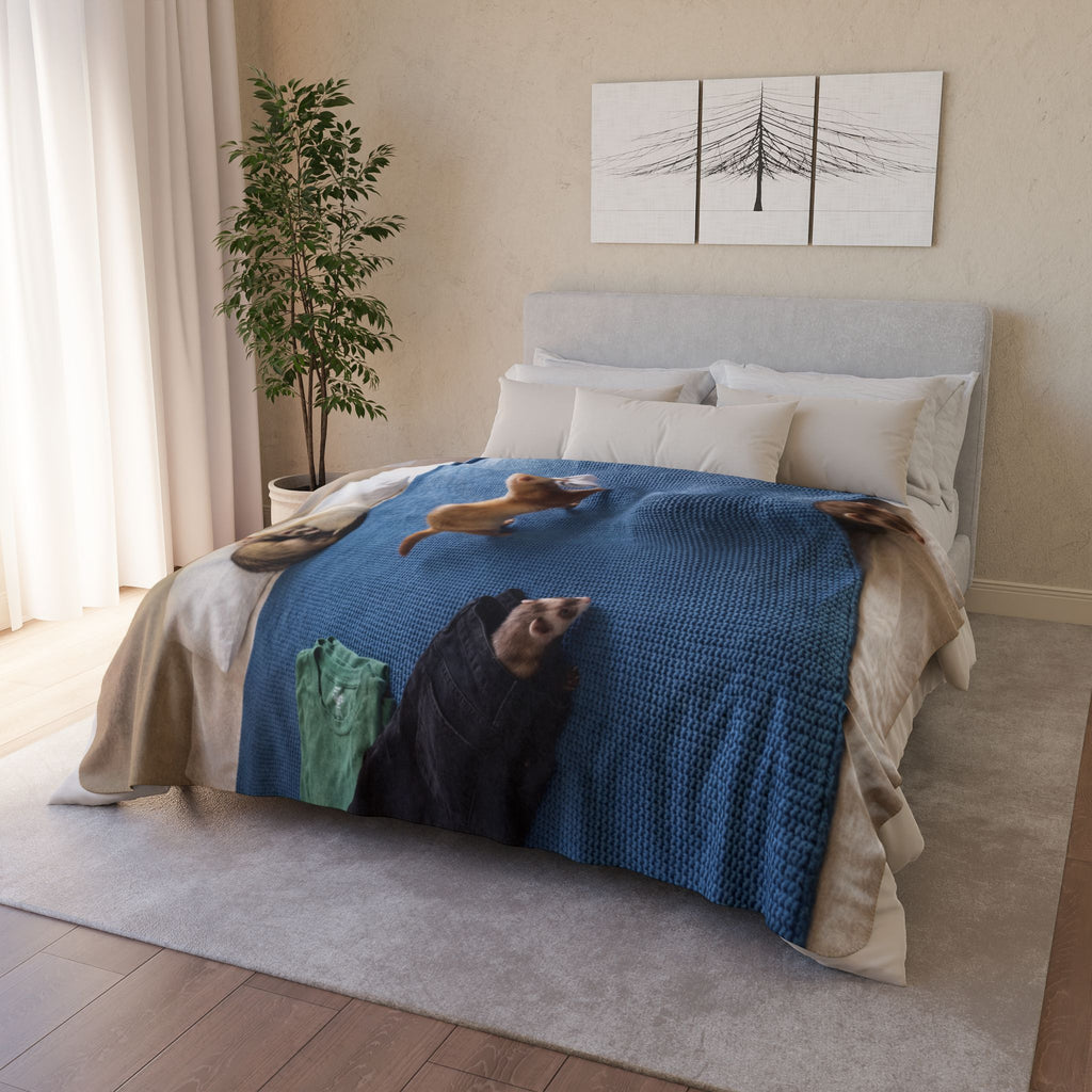 Funny Ferrets /Fleece Sherpa Blanket