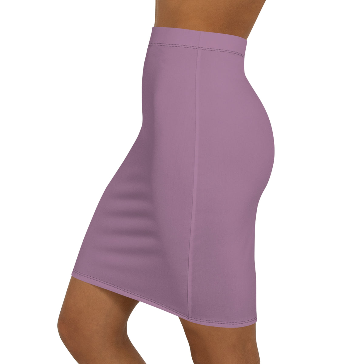 Solid Mauve Pencil Skirt | Mid-Waist Bodycon Skirt