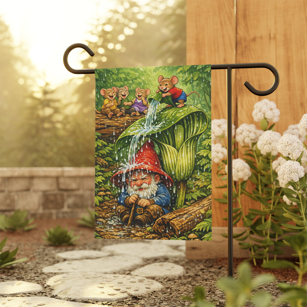 Gnome Outdoor Yard Flag/ Mice Garden Banner