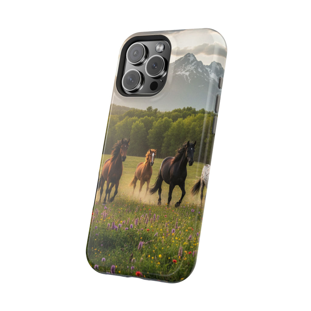 Running Horses Phone Case | Magnetic Impact-Resistant Case