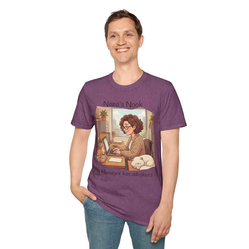 T-Shirt / "Nana's Nook: My Manager Has Whiskers" Cozy Grandma Cat Lover Tee