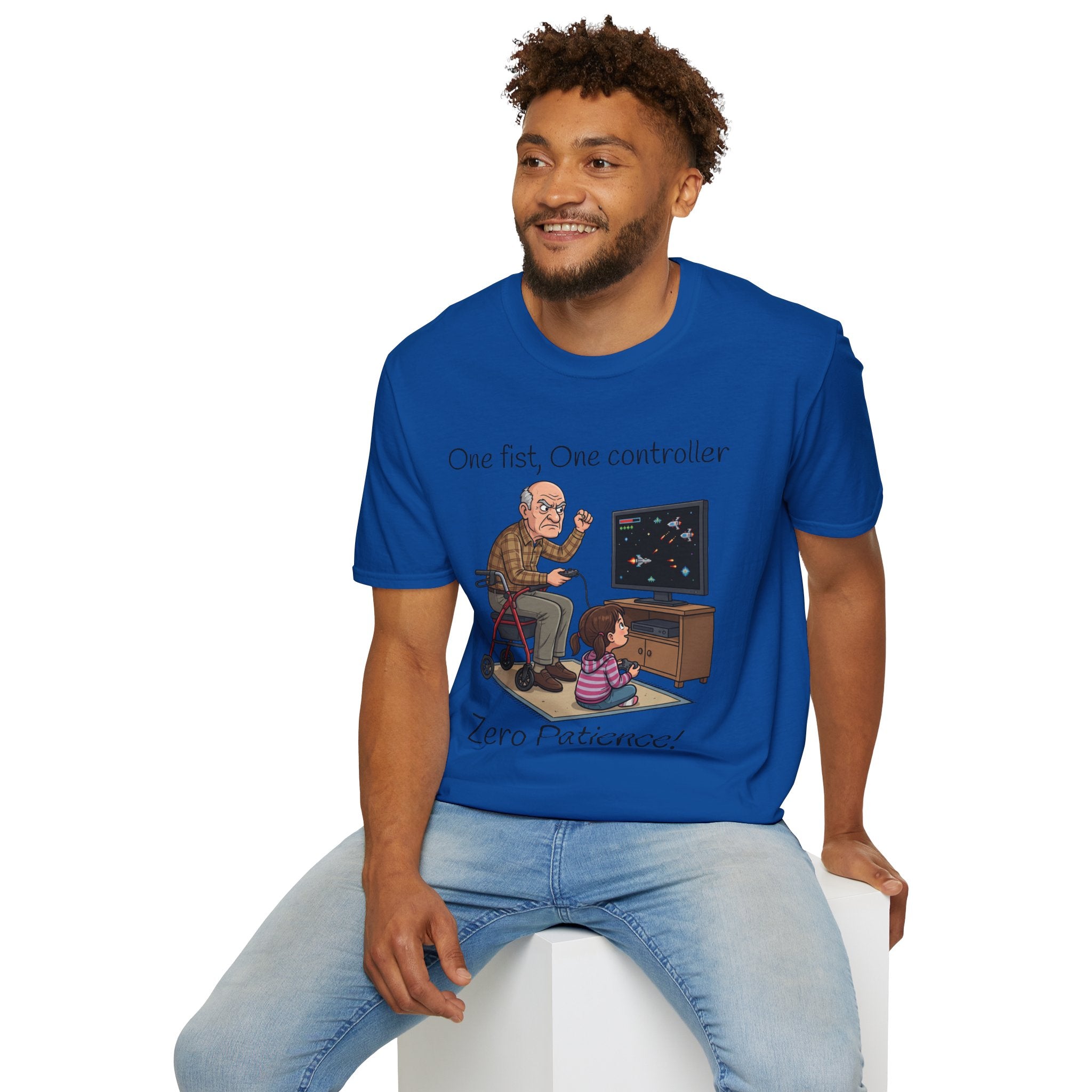 T-Shirt/One Fist One Controller tee |Zero Patience/Grandpa Gaming Design